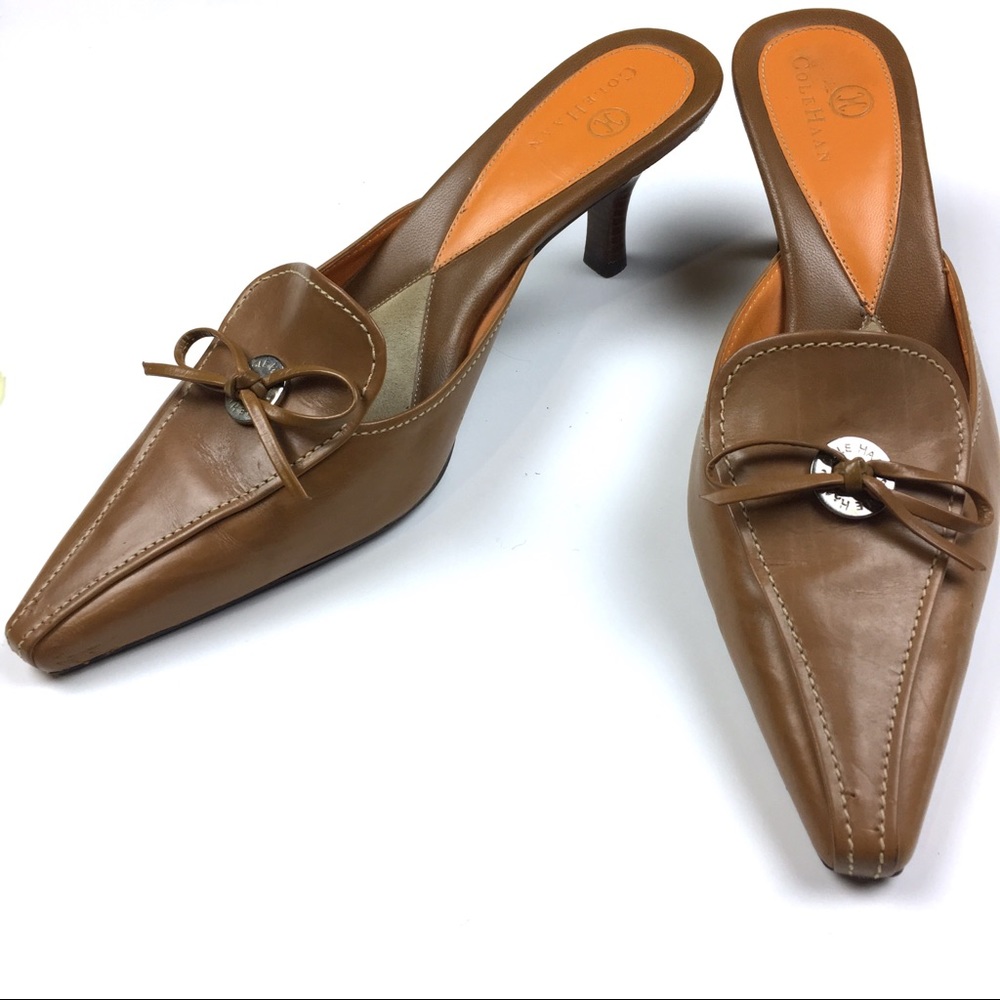 Cole Haan Kitten Heel Open Back Slides